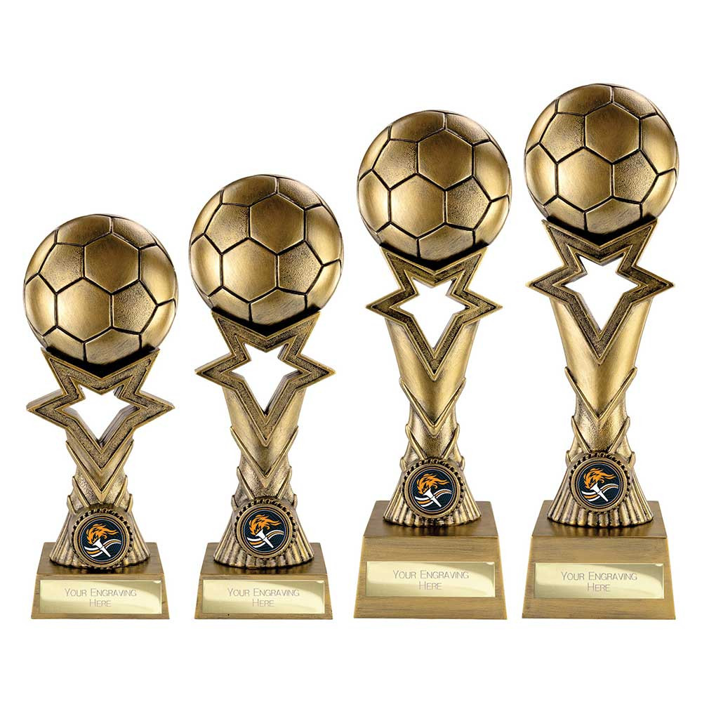 Star Breaker Football Award Metallic Antique Gold