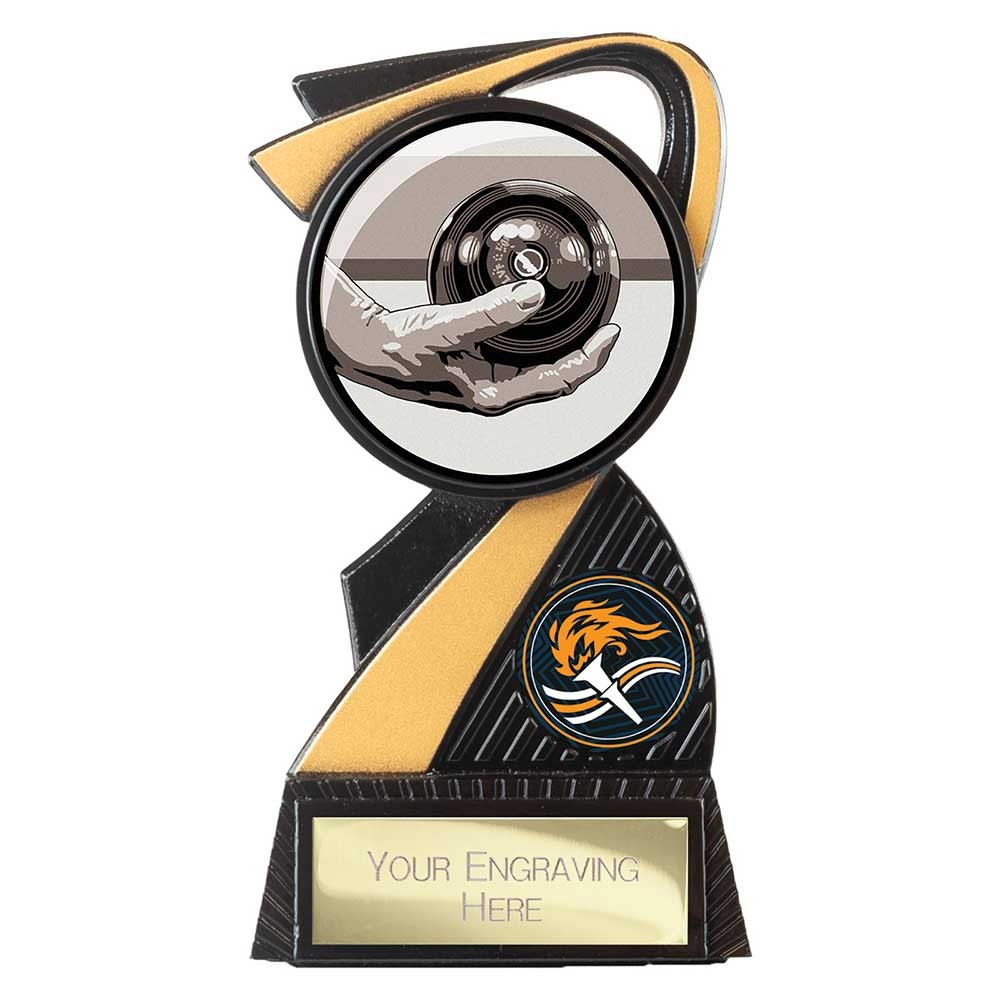 Mania Tower Lawn Bowls Award Carbon Black & Gold
