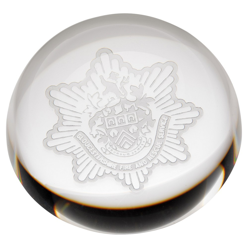 Clear Glass Domed Paperweight 