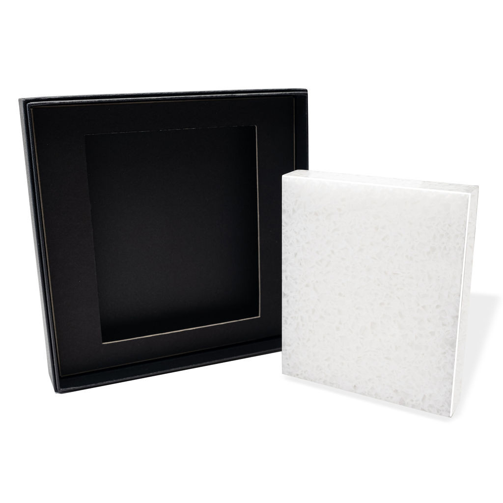 Colour Printed White Recycled Acrylic Rectangle Award