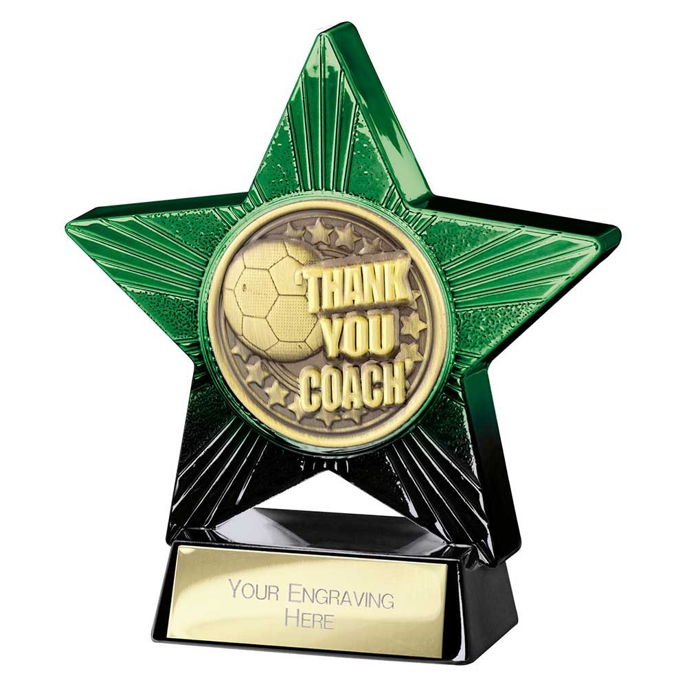 Superstar Thank you Coach Award Green & Black