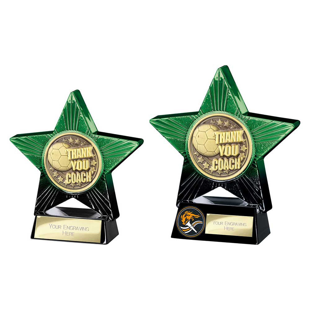 Superstar Thank you Coach Award Green & Black