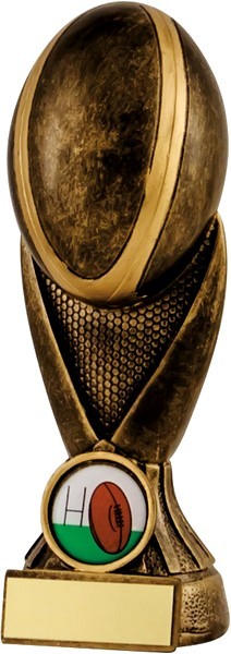 Bronze Rugby Ball Tower Trophy