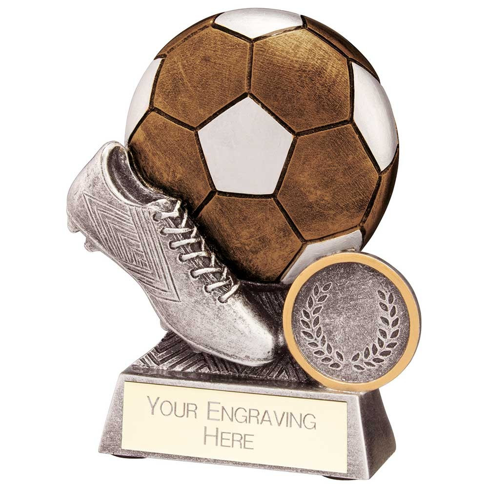 Exodus Football Boot & Ball Award Antique Gold & Silver 