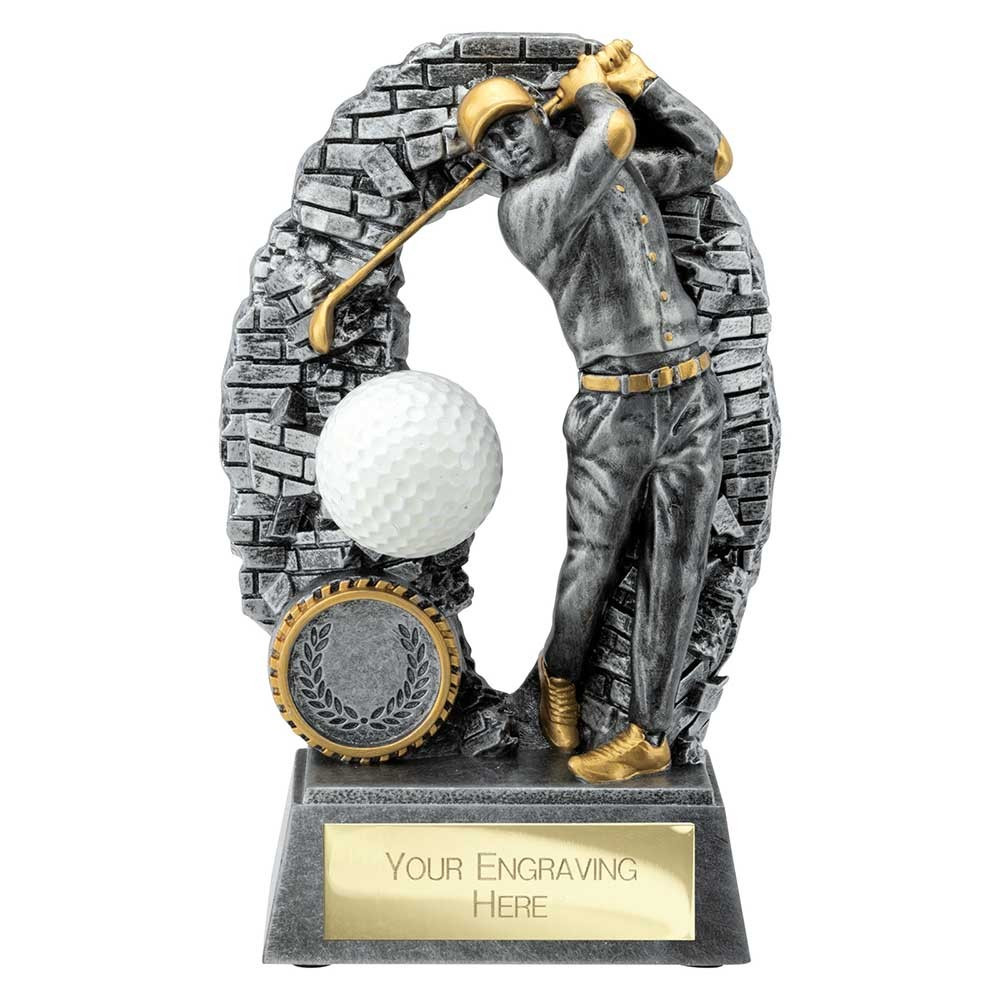Blast Out Golf Male Resin Award Antique Silver