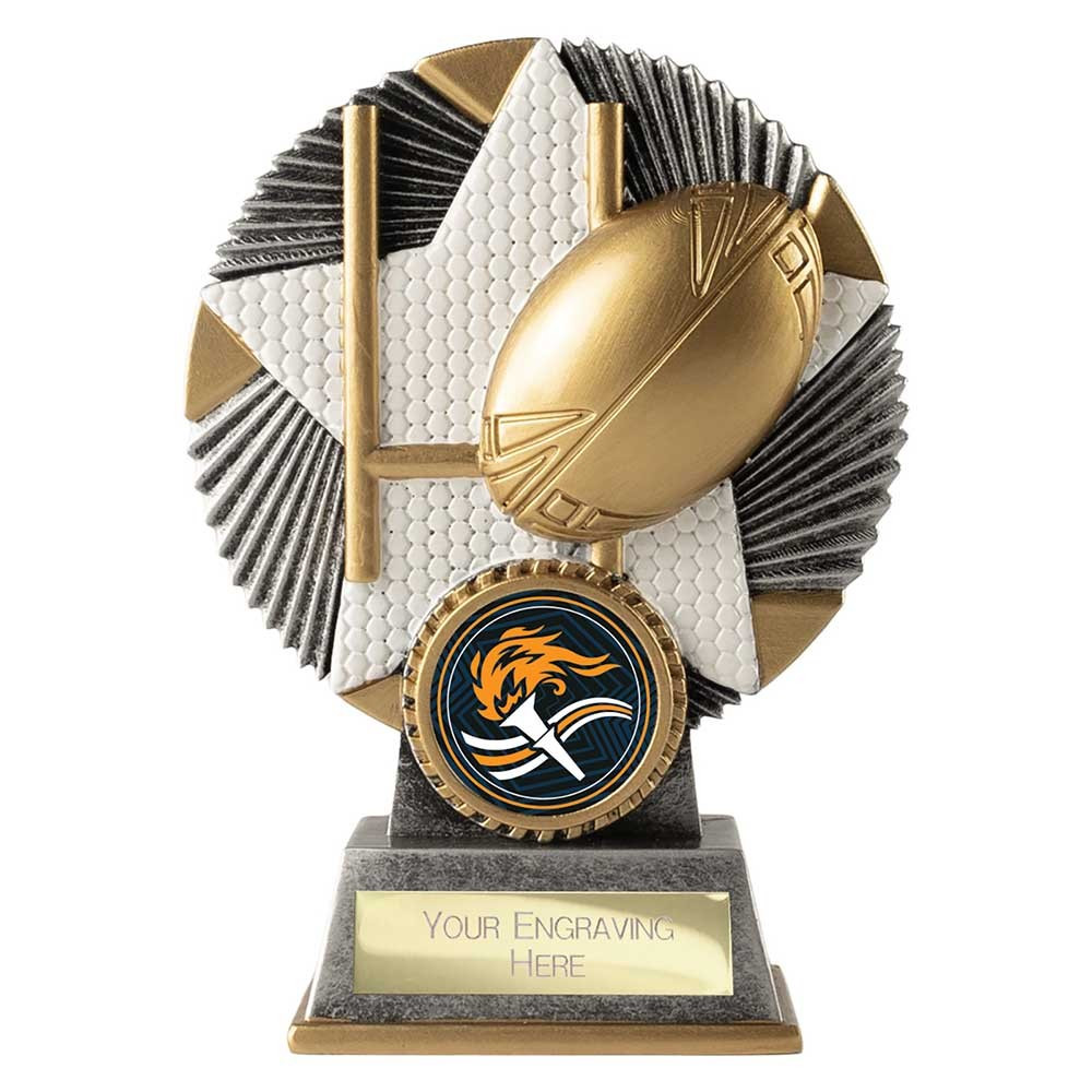 Pulse Star Rugby Award Antique Silver & Gold