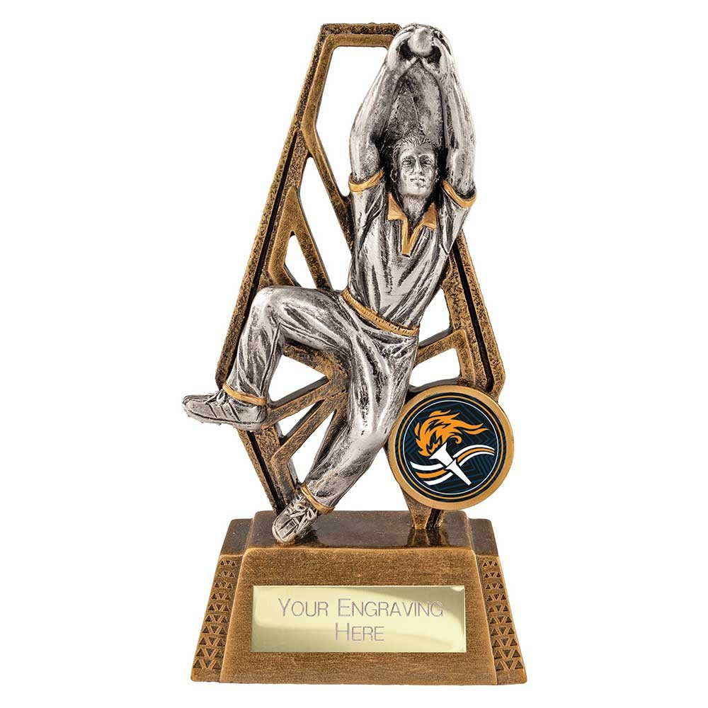 Immense Cricket Fielder Award Antique Gold & Silver 