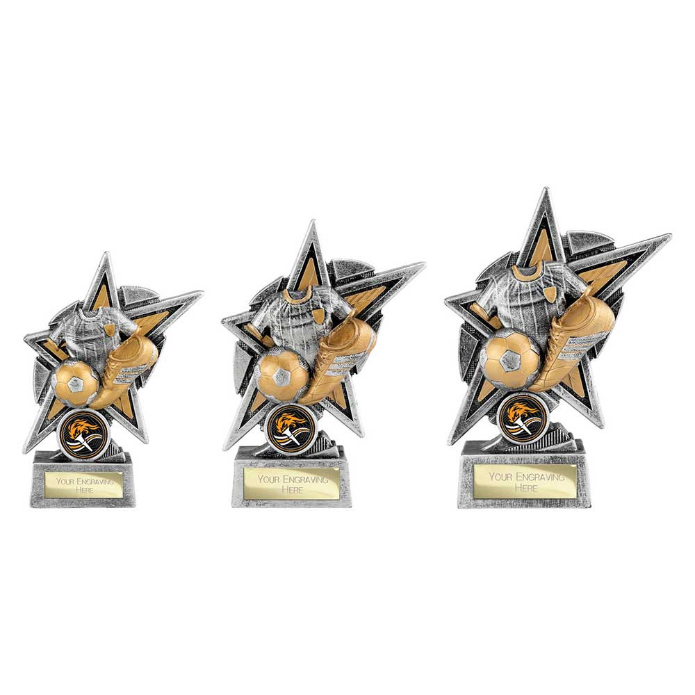 Speedstar Football Award Antique Silver & Gold 