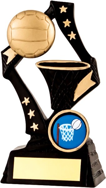 Black / Gold Netball Star Trophy