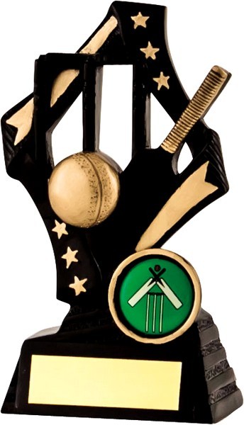 Black / Gold Cricket Star Trophy