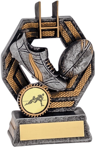 Silver and Gold Rugby Boot and Ball Award