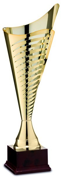 Gold Fluted Cup on Plastic Base