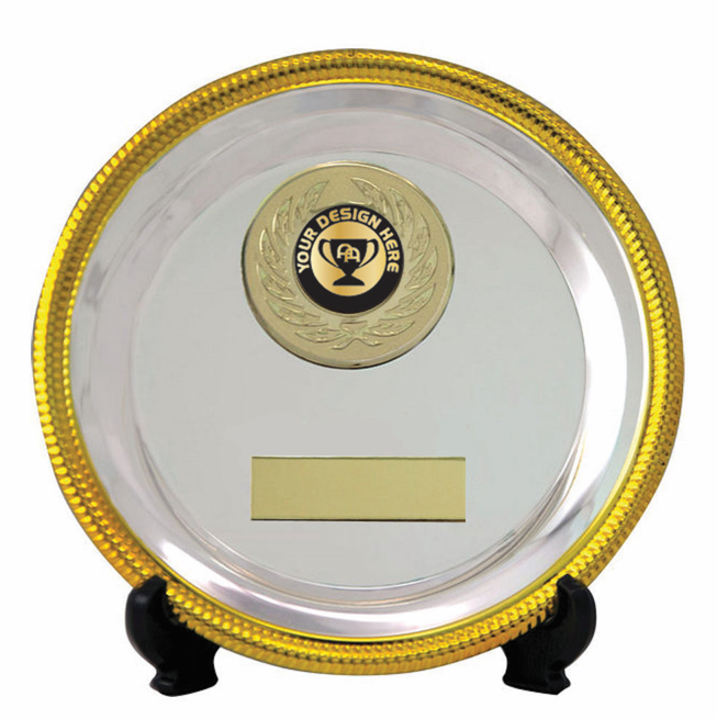 Silver Salver with Gold Edging
