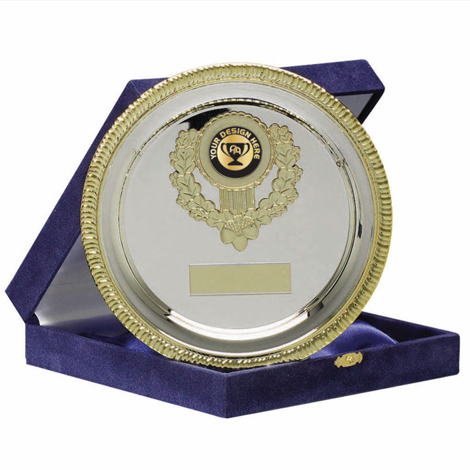 Silver Salver with Gold Edging