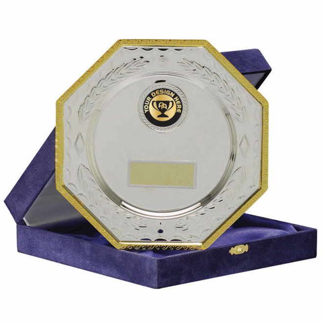 Silver Salver with Gold Edging
