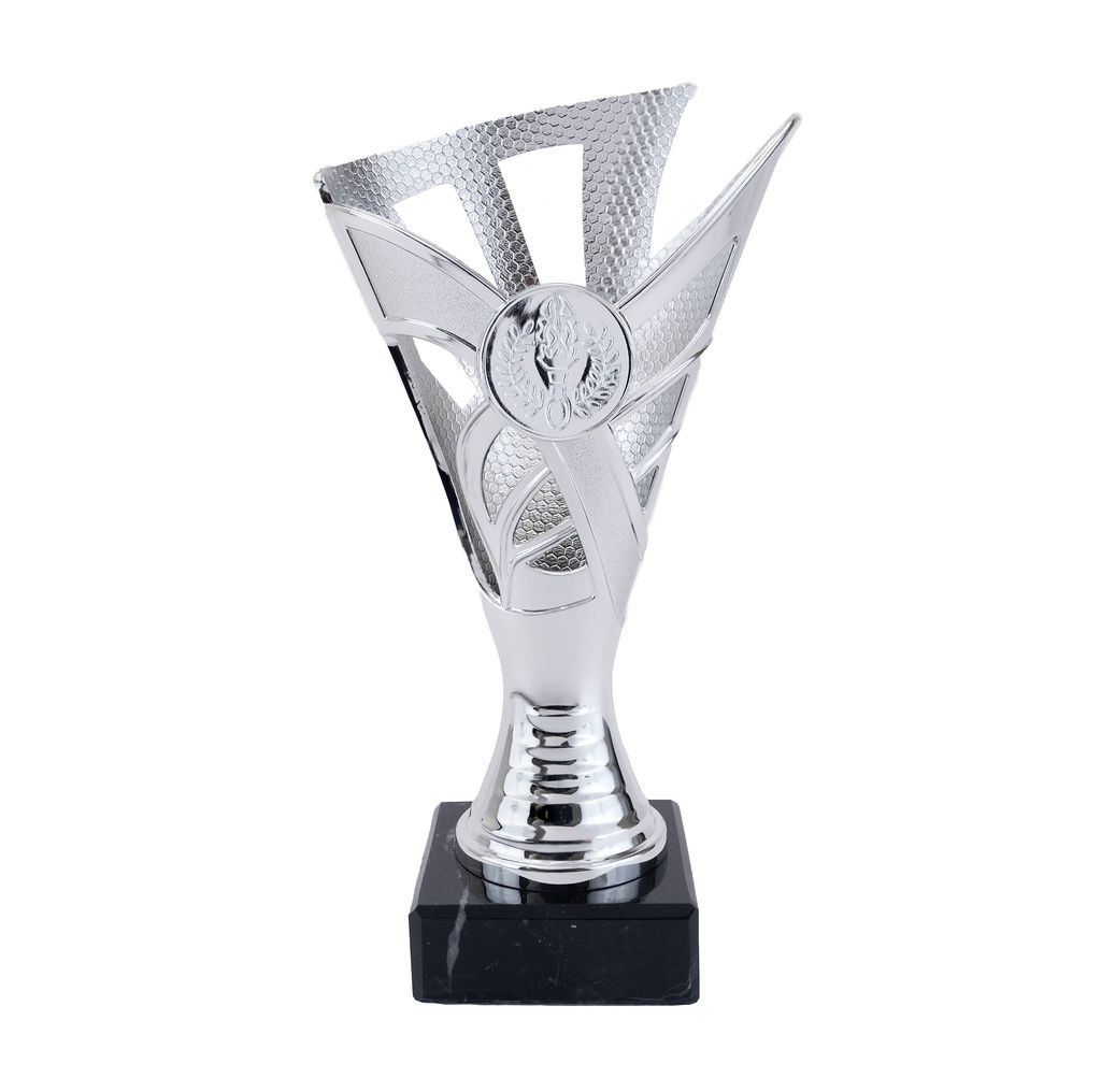 Silver Plastic Cup with Centre Holder on Marble Base