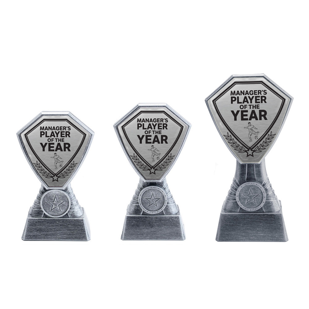 Antique Silver Manager's Player of the Year Football Plastic Tower