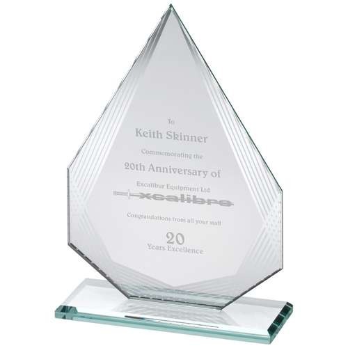 Jade Glass Diamond with Silver Lined Edges