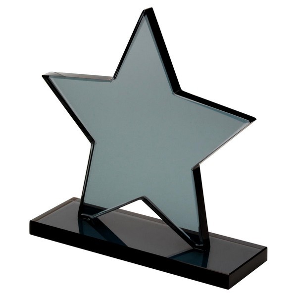 Smoked Black Glass Star Plaque 