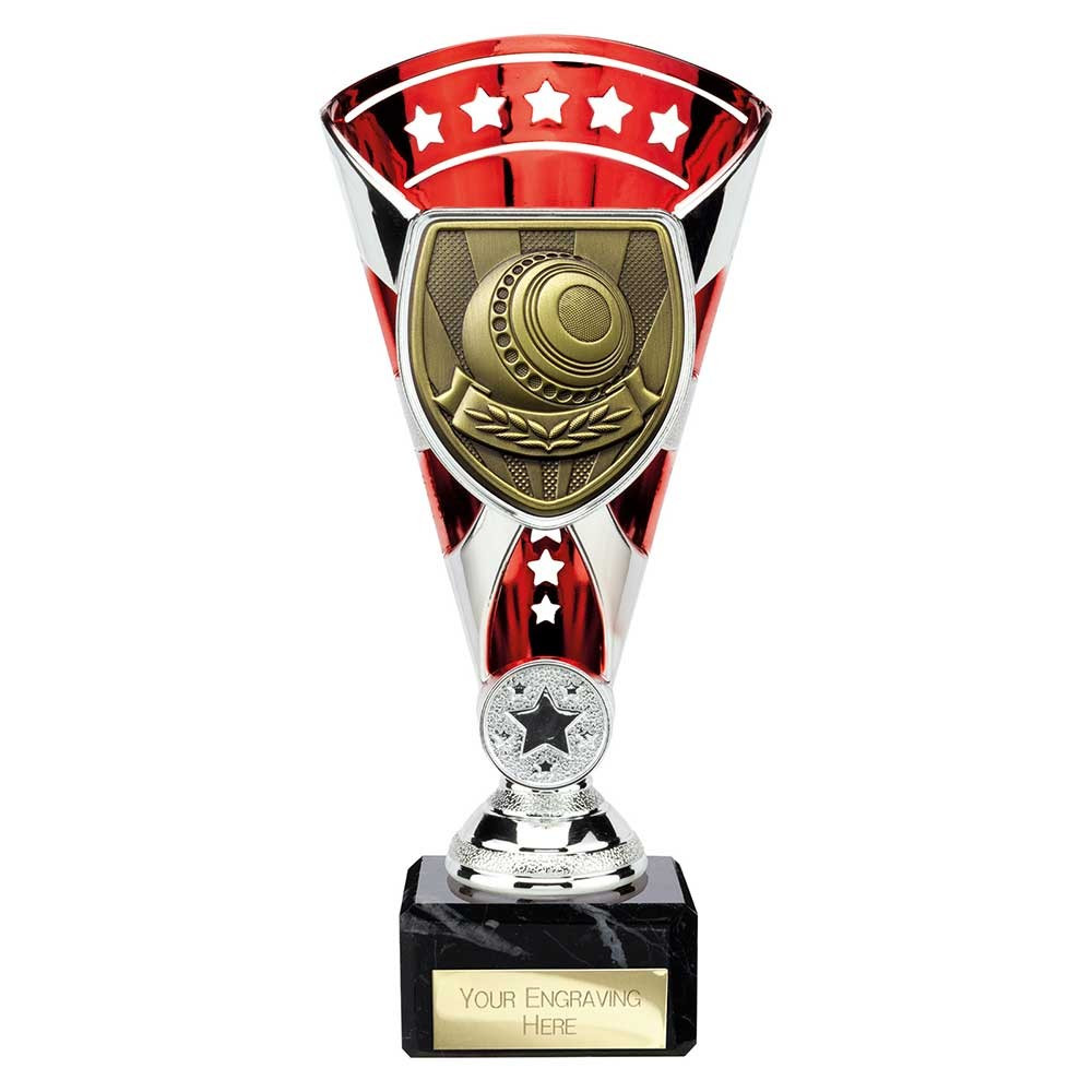 Cobra Star Cup Lawn Bowls Silver & Red