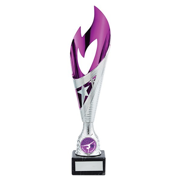 Inferno Plastic Laser Cut Cup Silver & Purple