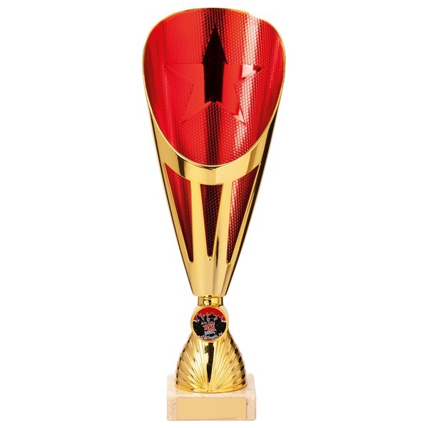 Rising Stars Deluxe Plastic Lazer Cup Gold & Red 
