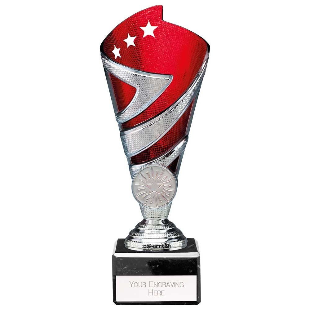 Hurricane Multisport Plastic Cup Silver & Red 