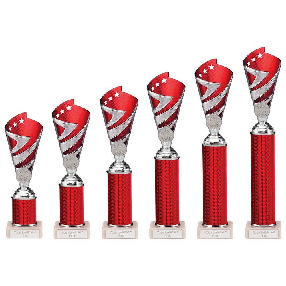 Hurricane Multisport Plastic Tube Cup Silver & Red 