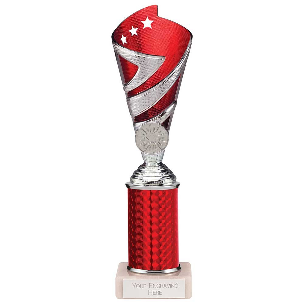 Hurricane Multisport Plastic Tube Cup Silver & Red 