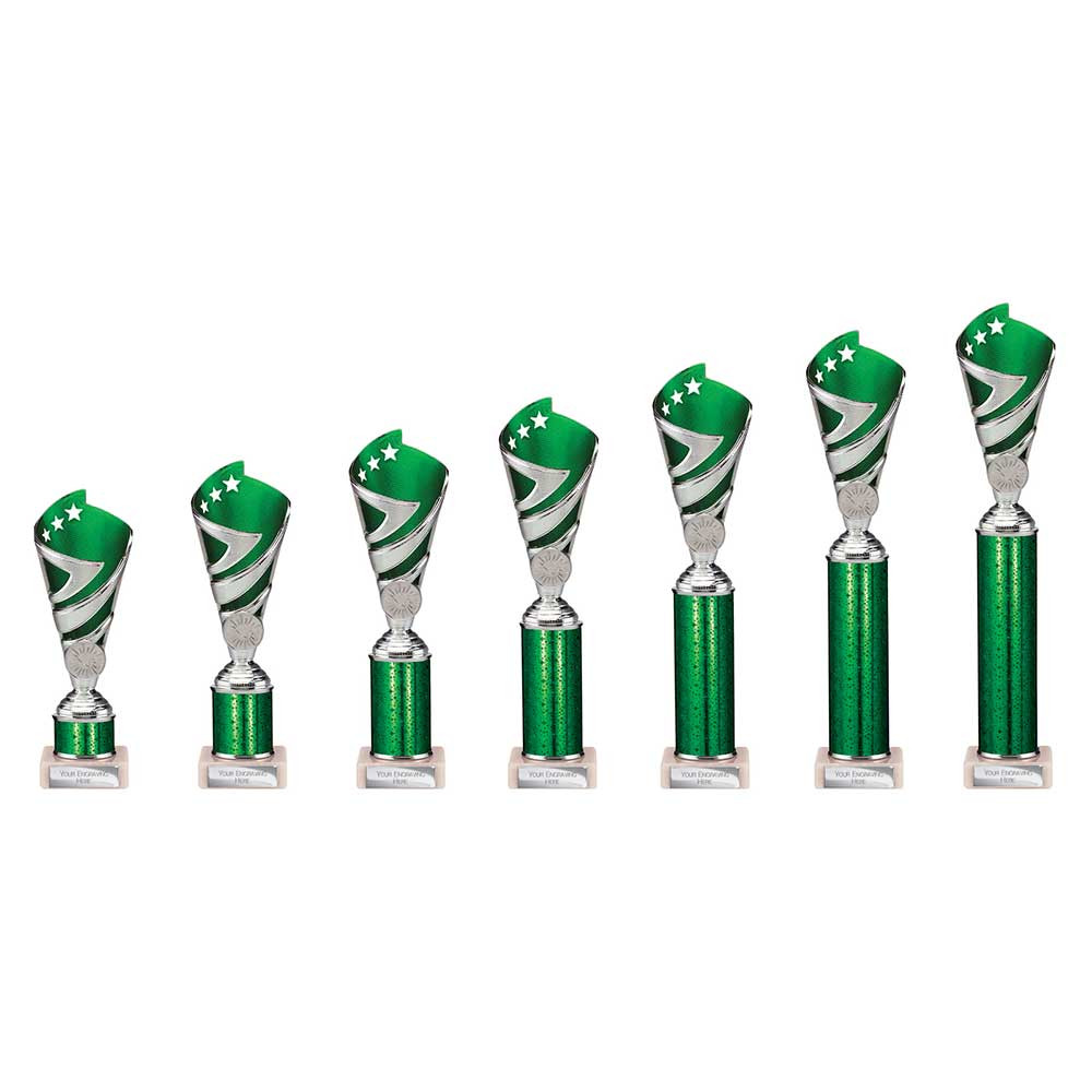 Hurricane Multisport Plastic Tube Cup Silver & Green 
