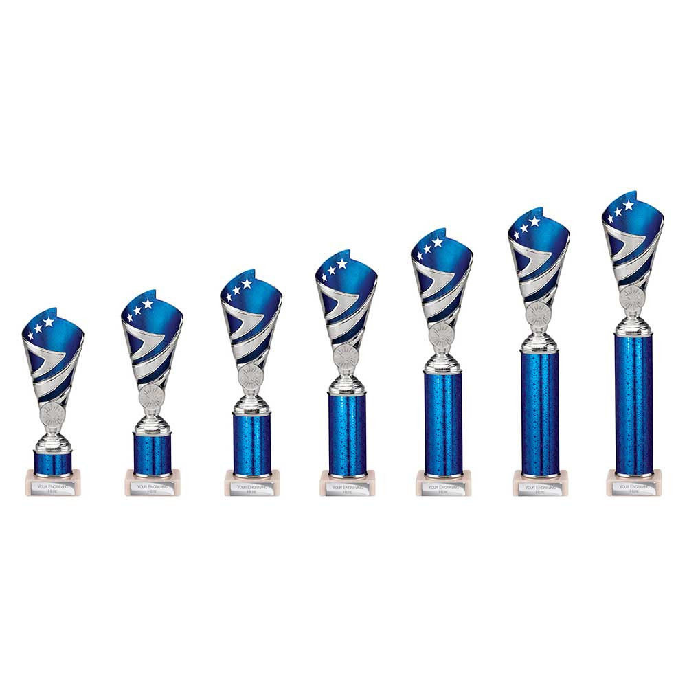 Hurricane Multisport Plastic Tube Cup Silver & Blue 