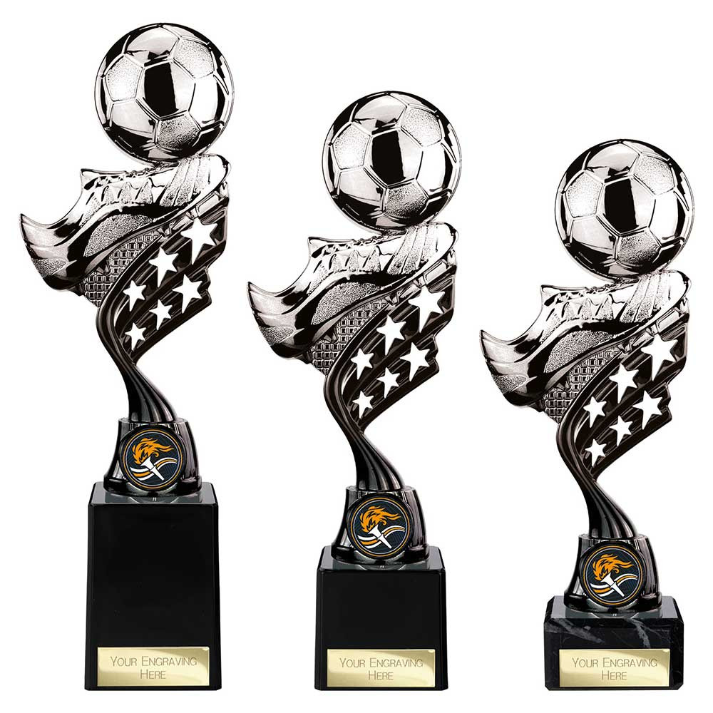Innov8 Football Plastic Trophy Silver & Black