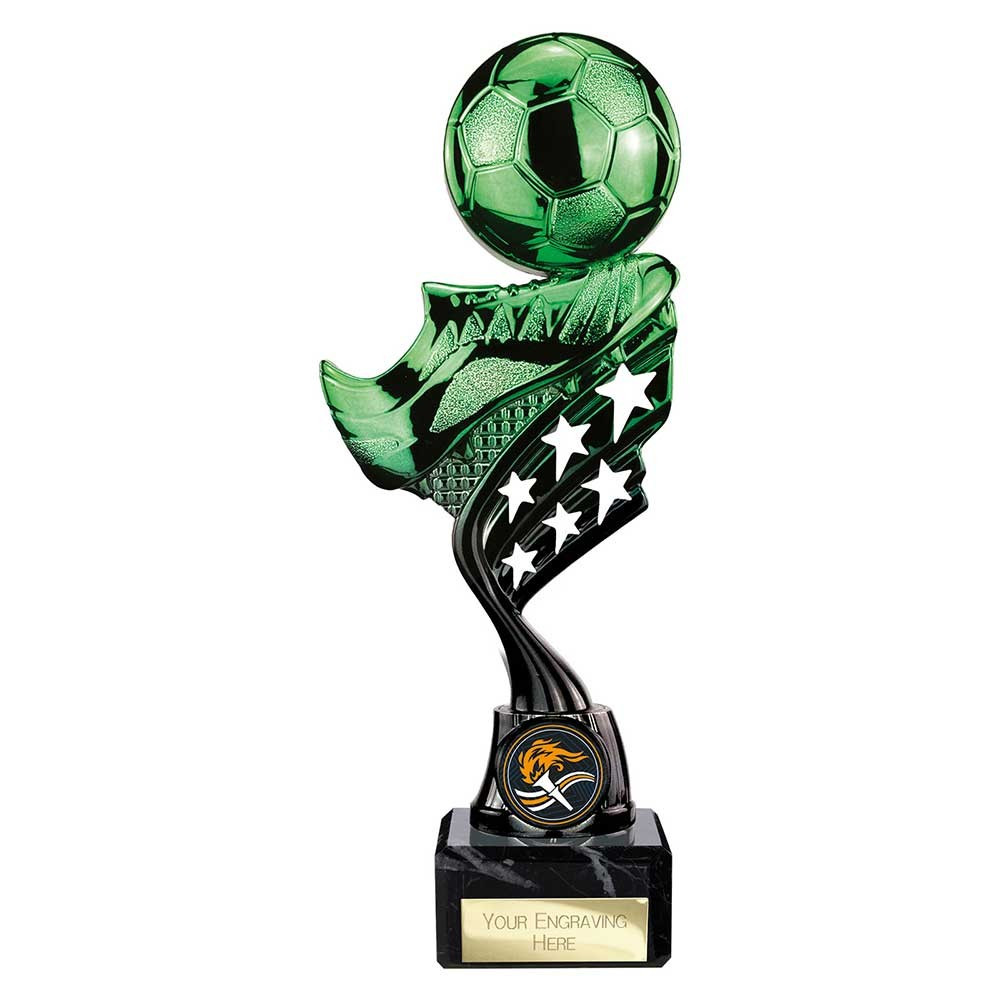 Innov8 Football Plastic Trophy Green & Black