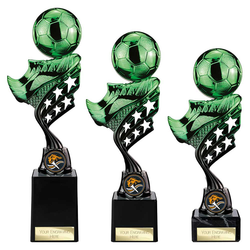 Innov8 Football Plastic Trophy Green & Black