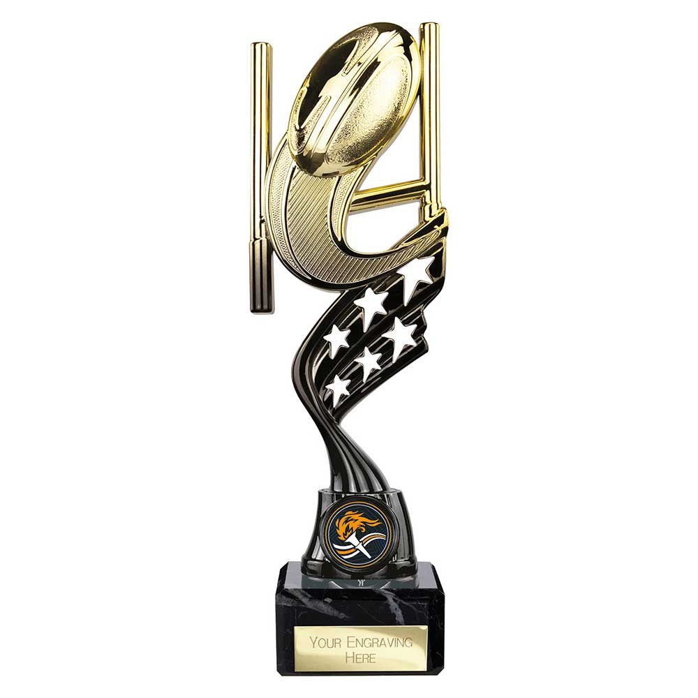 Innov8 Rugby Plastic Trophy Gold & Black 