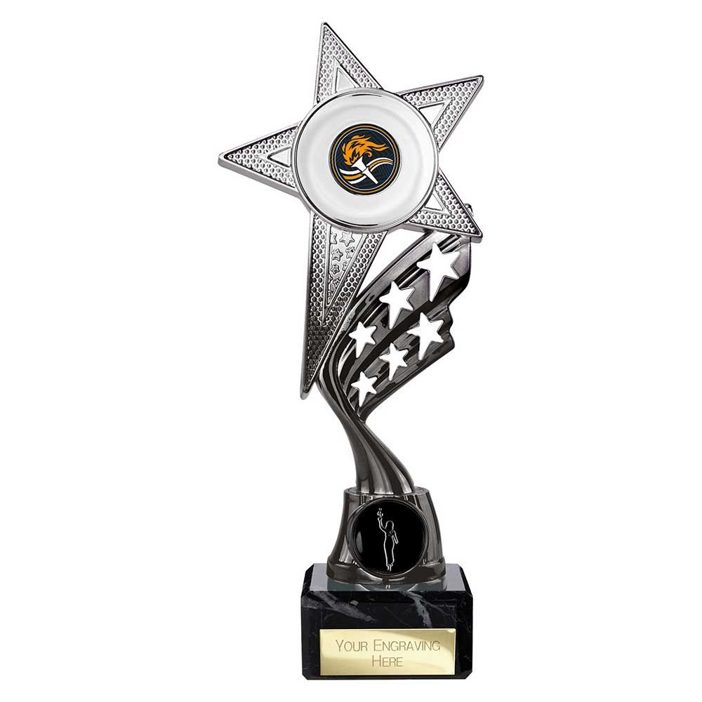 Innov8 Star Plastic Trophy Silver & Black