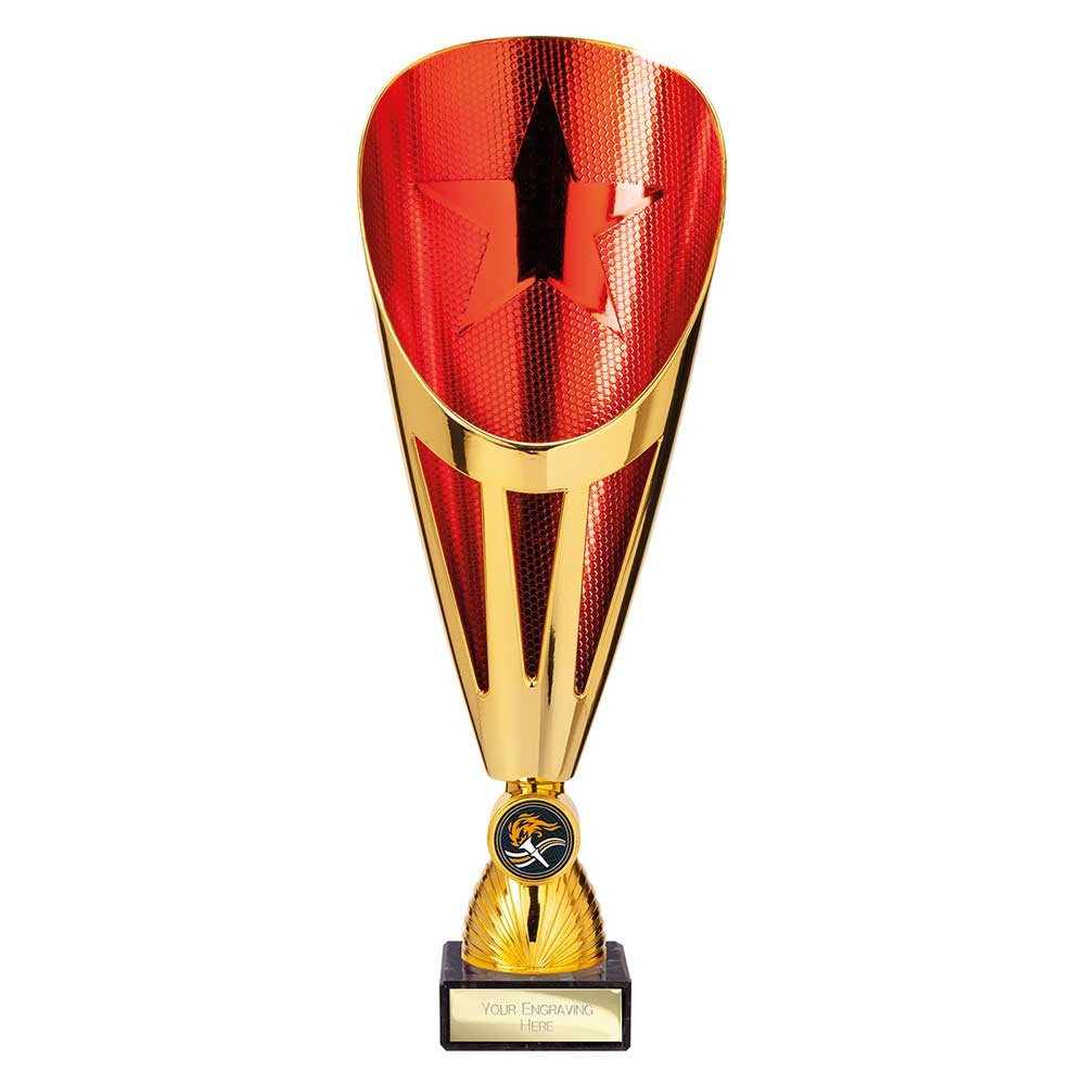 Rising Stars Deluxe Plastic Lazer Cup Gold & Red