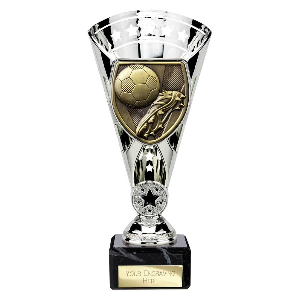 Cobra Star Cup Football Boot & Ball Silver