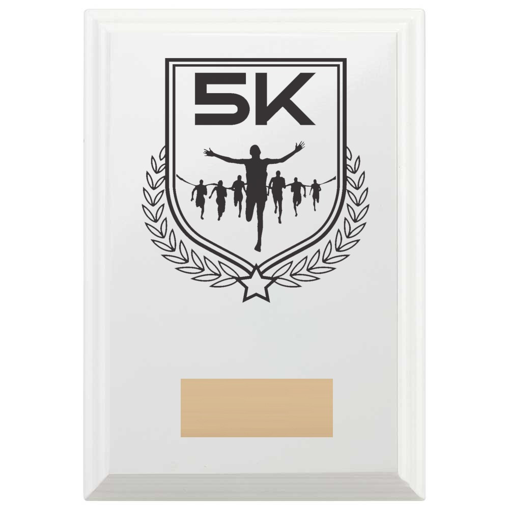 5K Run Reward Plaque In Arctic White