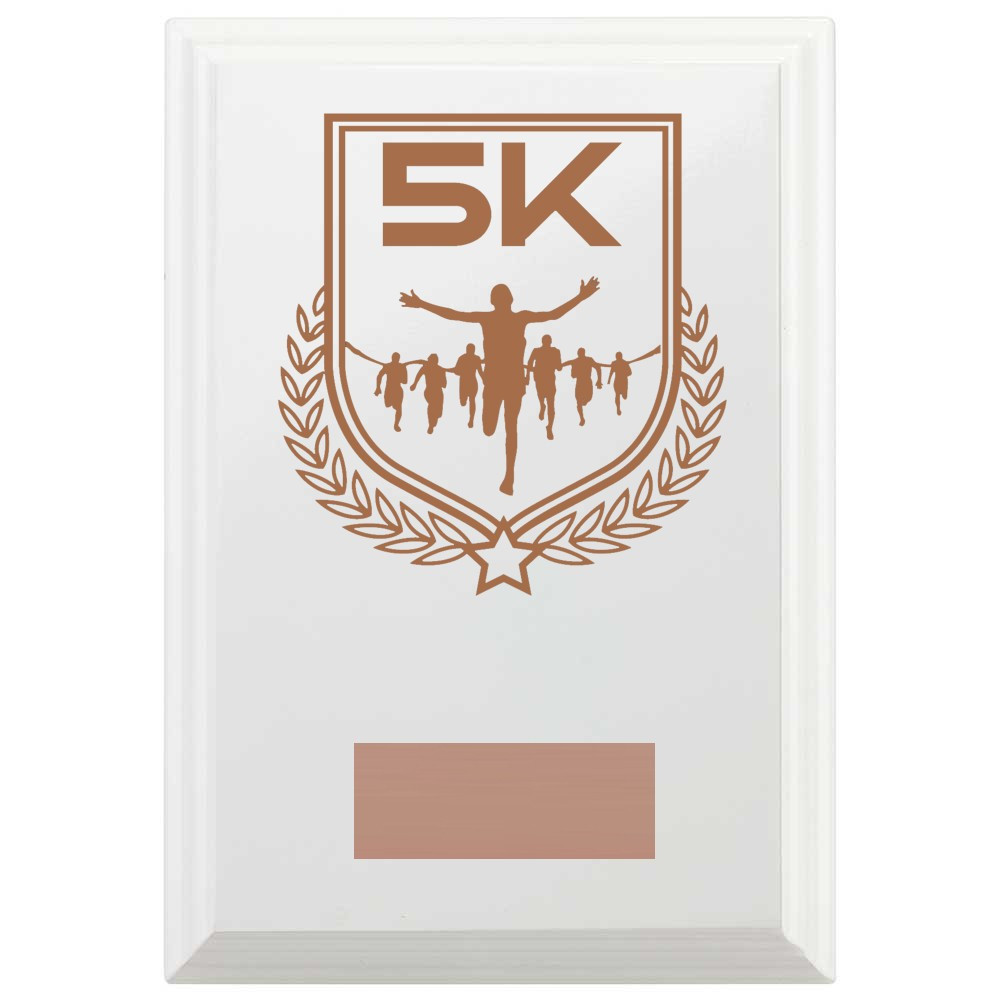 5K Run Reward Plaque In Arctic White