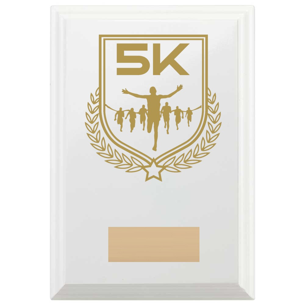 5K Run Reward Plaque In Arctic White