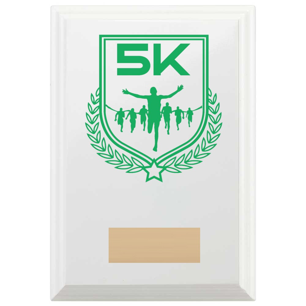5K Run Reward Plaque In Arctic White