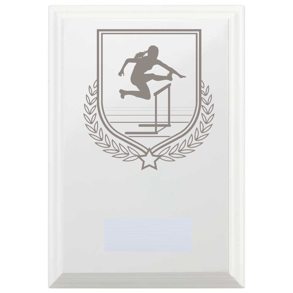 Female Hurdles Reward Plaque In Arctic White