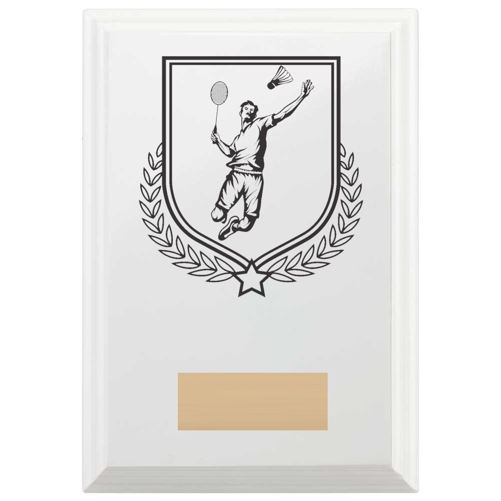 Badminton Reward Plaque In Arctic White