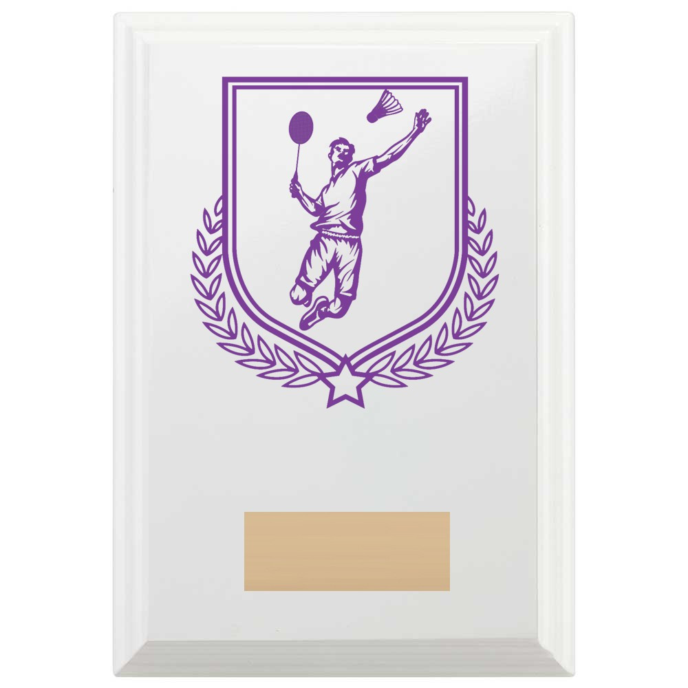 Badminton Reward Plaque In Arctic White