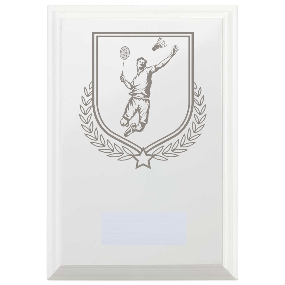 Badminton Reward Plaque In Arctic White
