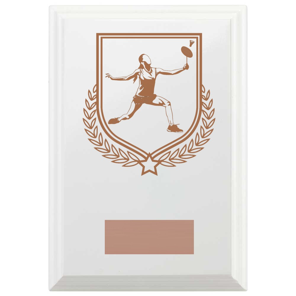 Badminton Reward Plaque In Arctic White