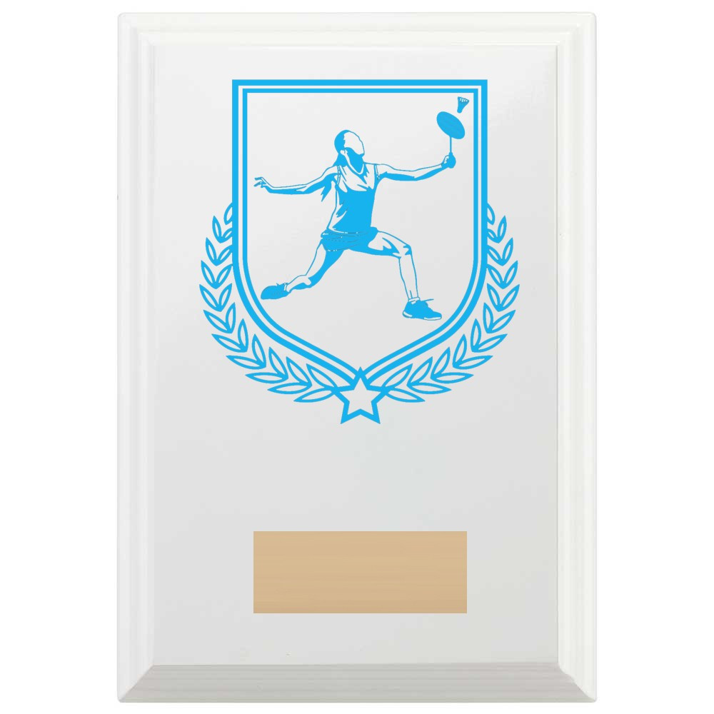 Badminton Reward Plaque In Arctic White