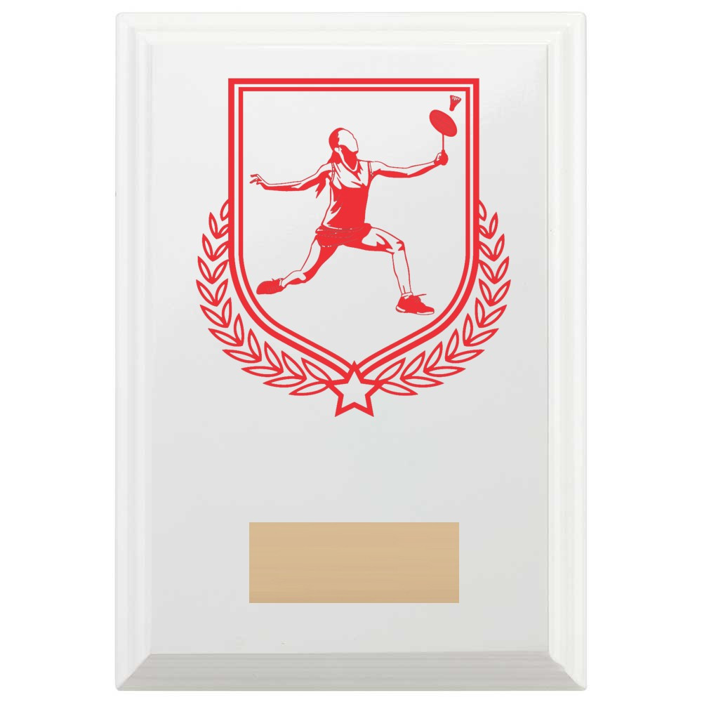Badminton Reward Plaque In Arctic White