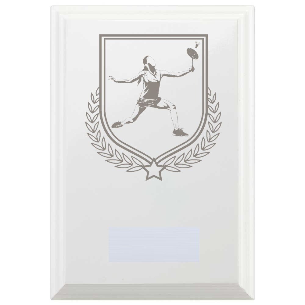 Badminton Reward Plaque In Arctic White